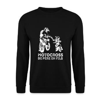 Motocross Moto Père Et Fille Une Équipe pour La - Unisex Pullover - Schwarz - Vorne - Alina (178cm) & Michal (187cm)