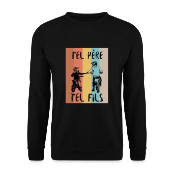 Motocross Moto Père Et Fille Une Équipe pour La - Unisex Pullover - Schwarz - Vorne - Alina (178cm) & Michal (187cm)