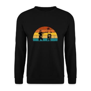 Motocross Moto Père Et Fille Une Équipe pour La - Sweat-shirt Unisexe - noir - Devant - Alina (178cm) & Michal (187cm)