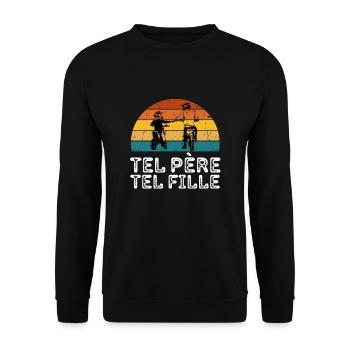 Motocross Moto Père Et Fille Une Équipe pour La - Unisex Pullover - Schwarz - Vorne - Alina (178cm) & Michal (187cm)