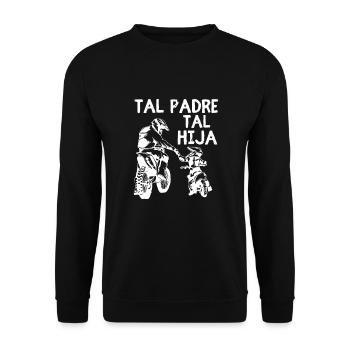 Tal Padre Tal Hijo Motocross Moto Desporte - Unisex Pullover - Schwarz - Vorne - Alina (178cm) & Michal (187cm)