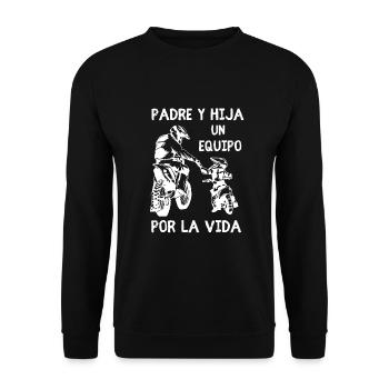 Tal Padre Tal Hijo Motocross Moto Desporte - Unisex Pullover - Schwarz - Vorne - Alina (178cm) & Michal (187cm)