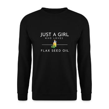Superfood Flax Oil - Unisex Pullover - Schwarz - Vorne - Alina (178cm) & Michal (187cm)