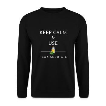 Superfood Flax Oil - Unisex Pullover - Schwarz - Vorne - Alina (178cm) & Michal (187cm)
