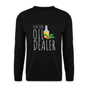 Superfood Flax Oil - Unisex Pullover - Schwarz - Vorne - Alina (178cm) & Michal (187cm)
