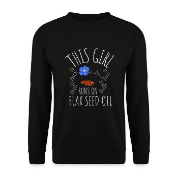 Superfood Huile de lin - Sweat-shirt Unisexe - noir - Devant - Alina (178cm) & Michal (187cm)