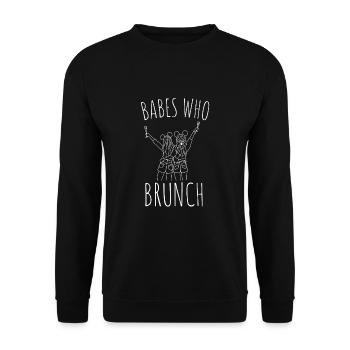 Babes Who Brunch Squat - Sweat-shirt Unisexe - noir - Devant - Alina (178cm) & Michal (187cm)