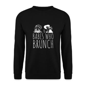 Babes Who Brunch Squat - Sweat-shirt Unisexe - noir - Devant - Alina (178cm) & Michal (187cm)