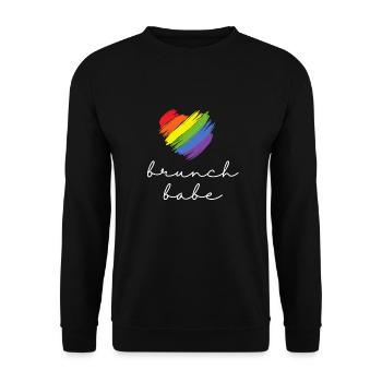 Babes Who Brunch Squat - Sweat-shirt Unisexe - noir - Devant - Alina (178cm) & Michal (187cm)