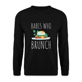 Babes Who Brunch Squat - Sweat-shirt Unisexe - noir - Devant - Alina (178cm) & Michal (187cm)