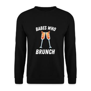 Babes Who Brunch Squat - Sweat-shirt Unisexe - noir - Devant - Alina (178cm) & Michal (187cm)