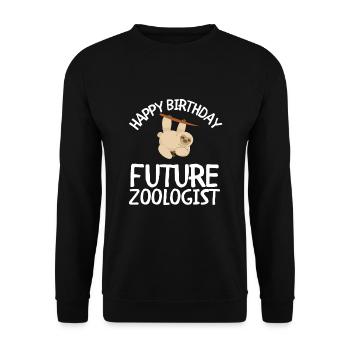 Future Zoologist Birthday Wildlife - Unisex Sweatshirt - black - Front - Alina (178cm) & Michal (187cm)