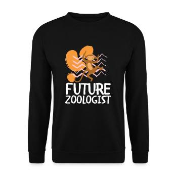 Future Zoologist Birthday Wildlife - Unisex Sweatshirt - black - Front - Alina (178cm) & Michal (187cm)