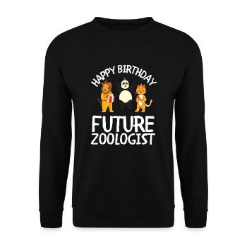 Future Zoologist Birthday Wildlife - Unisex Sweatshirt - black - Front - Alina (178cm) & Michal (187cm)