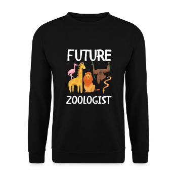 Future Zoologist Birthday Wildlife - Unisex Sweatshirt - black - Front - Alina (178cm) & Michal (187cm)