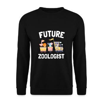 Future Zoologist Birthday Wildlife - Unisex Sweatshirt - black - Front - Alina (178cm) & Michal (187cm)