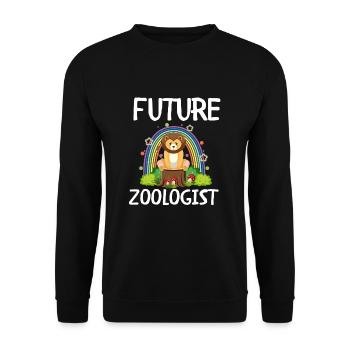 Future Zoologist Birthday Wildlife - Unisex Sweatshirt - black - Front - Alina (178cm) & Michal (187cm)