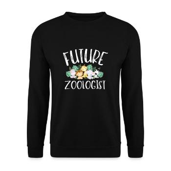 Future Zoologist Birthday Wildlife - Unisex Sweatshirt - black - Front - Alina (178cm) & Michal (187cm)