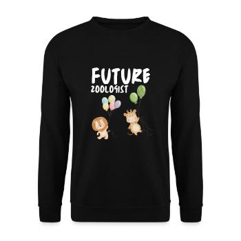 Future Zoologist Birthday Wildlife - Unisex Sweatshirt - black - Front - Alina (178cm) & Michal (187cm)