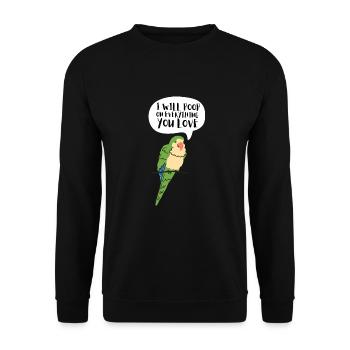 Blue Quaker Parrot Mom - Unisex Pullover - Schwarz - Vorne - Alina (178cm) & Michal (187cm)