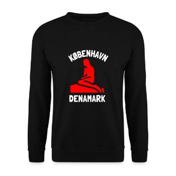 Kobenhavn Denmark Danish Kobenhaven Mermaid - Unisex Sweatshirt - black - Front - Alina (178cm) & Michal (187cm)