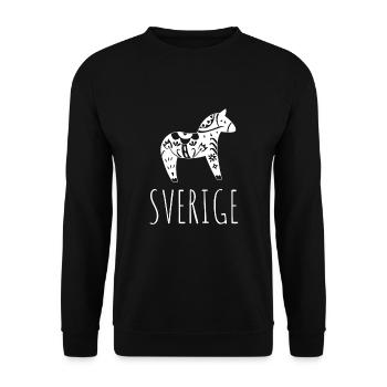 Sverige Sweden Swedish Dala Horse Dalecarlian - Unisex Sweatshirt - black - Front - Alina (178cm) & Michal (187cm)