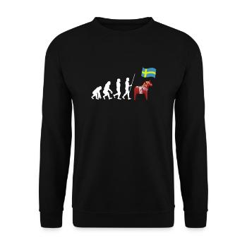 Sverige Sweden Swedish Dala Horse Dalecarlian - Unisex Sweatshirt - black - Front - Alina (178cm) & Michal (187cm)