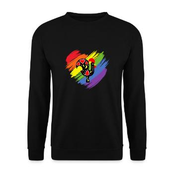Galo De Barcelos Portuguese Rooster - Unisex Pullover - Schwarz - Vorne - Alina (178cm) & Michal (187cm)