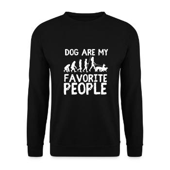 Dogs Are My Favorite People - Unisex Sweatshirt - black - Front - Alina (178cm) & Michal (187cm)