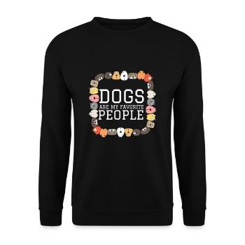 Dogs Are My Favorite People - Unisex Sweatshirt - black - Front - Alina (178cm) & Michal (187cm)