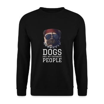 Dogs Are My Favorite People - Unisex Sweatshirt - black - Front - Alina (178cm) & Michal (187cm)