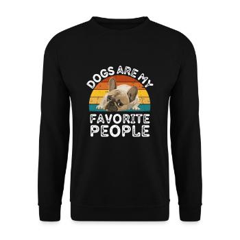 Dogs Are My Favorite People - Unisex Sweatshirt - black - Front - Alina (178cm) & Michal (187cm)