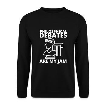 Philosophical Debate Feeling Philoslothical - Unisex Sweatshirt - black - Front - Alina (178cm) & Michal (187cm)