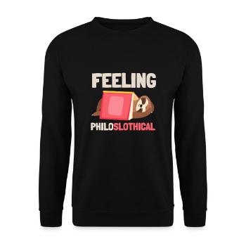Philosophical Debate Feeling Philoslothical - Unisex Sweatshirt - black - Front - Alina (178cm) & Michal (187cm)