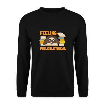 Philosophical Debate Feeling Philoslothical - Unisex Sweatshirt - black - Front - Alina (178cm) & Michal (187cm)