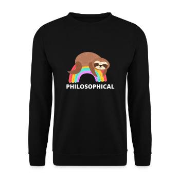 Philosophical Debate Feeling Philoslothical - Unisex Sweatshirt - black - Front - Alina (178cm) & Michal (187cm)