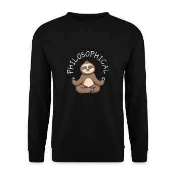 Philosophical Debate Feeling Philoslothical - Unisex Sweatshirt - black - Front - Alina (178cm) & Michal (187cm)