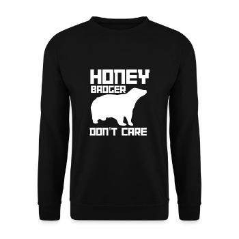 Honey Badger Don't Care - Unisex Pullover - Schwarz - Vorne - Alina (178cm) & Michal (187cm)