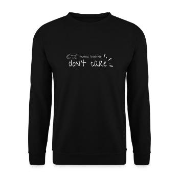 Honey Badger Don't Care - Unisex Pullover - Schwarz - Vorne - Alina (178cm) & Michal (187cm)