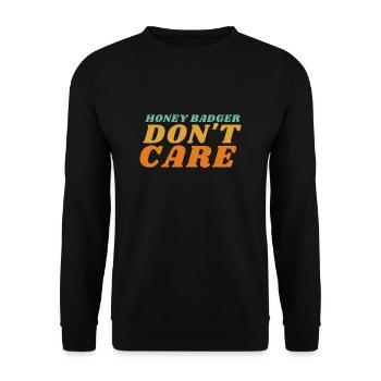 Honey Badger Don't Care - Unisex Pullover - Schwarz - Vorne - Alina (178cm) & Michal (187cm)