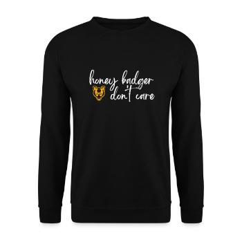 Honey Badger Don't Care - Unisex Pullover - Schwarz - Vorne - Alina (178cm) & Michal (187cm)