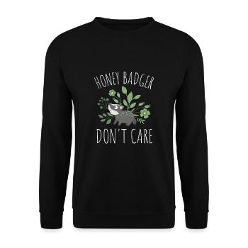 Honey Badger Don't Care - Unisex Pullover - Schwarz - Vorne - Alina (178cm) & Michal (187cm)