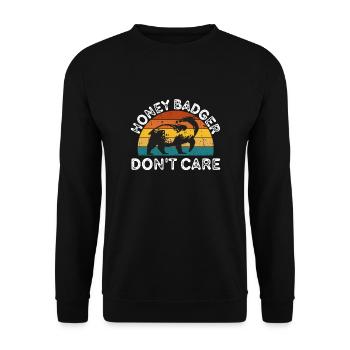 Honey Badger Don't Care - Unisex Pullover - Schwarz - Vorne - Alina (178cm) & Michal (187cm)