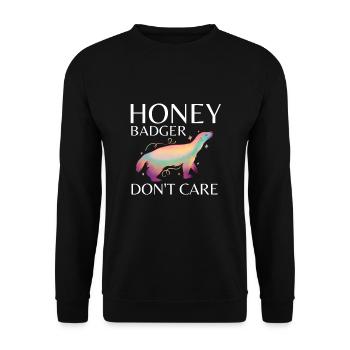 Honey Badger Don't Care - Unisex Pullover - Schwarz - Vorne - Alina (178cm) & Michal (187cm)