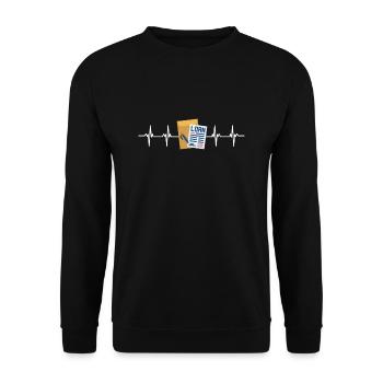 Loan Heartbeat - Agent de crédit Courtier hypothécaire - Sweat-shirt Unisexe - noir - Devant - Alina (178cm) & Michal (187cm)