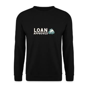 Loan Heartbeat - Agent de crédit Courtier hypothécaire - Sweat-shirt Unisexe - noir - Devant - Alina (178cm) & Michal (187cm)
