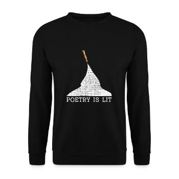 Poetry Is Lit - Unisex Pullover - Schwarz - Vorne - Alina (178cm) & Michal (187cm)