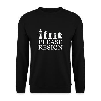 Échecs Veuillez démissionner - Sweat-shirt Unisexe - noir - Devant - Alina (178cm) & Michal (187cm)