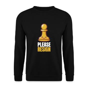 Échecs Veuillez démissionner - Sweat-shirt Unisexe - noir - Devant - Alina (178cm) & Michal (187cm)