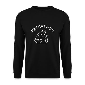 Fat Cat Obesity - Unisex Sweatshirt - black - Front - Alina (178cm) & Michal (187cm)